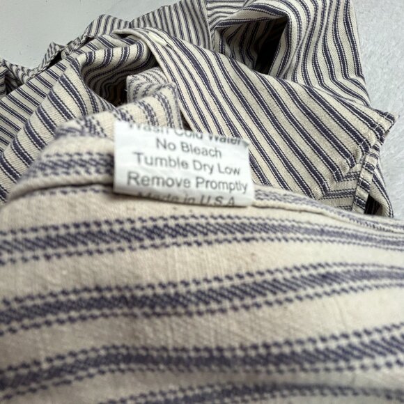 The Stronghold Mens Striped Button-Up Shirt Large Long Sleeve Blue white Pockets - Picture 4 of 7
